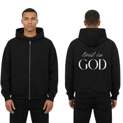 TRUST IN GOD - Oversized Zipper Hoodie
