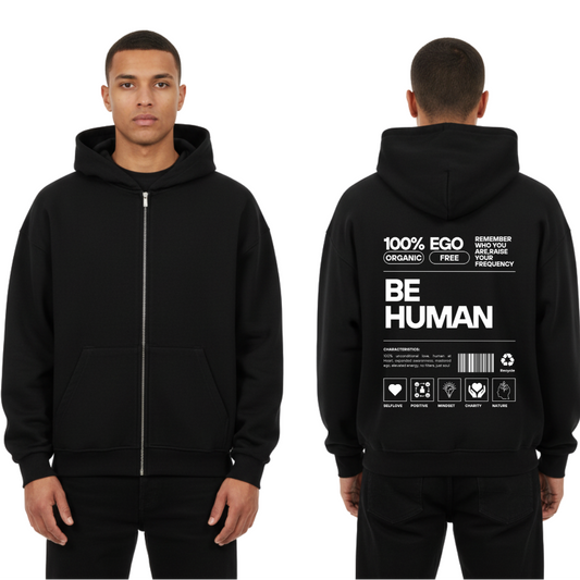 BE HUMAN - Oversized Zipper Hoodie