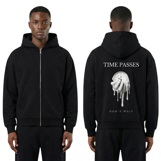 TIME - Oversized Zipper Hoodie