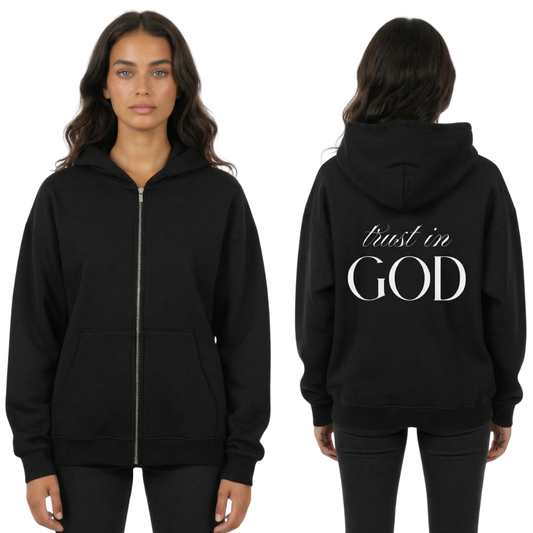 TRUST IN GOD - Oversized Zipper Hoodie