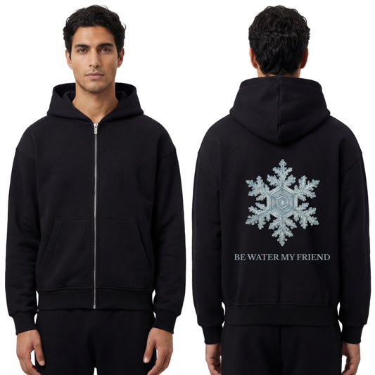 BE WATER - Oversized Zipper Hoodie
